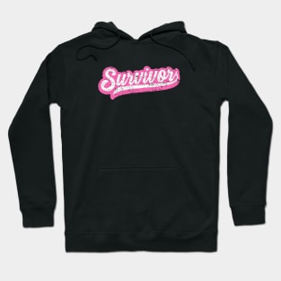 Breast Cancer Survivor - Retro Grunge Style Hoodie